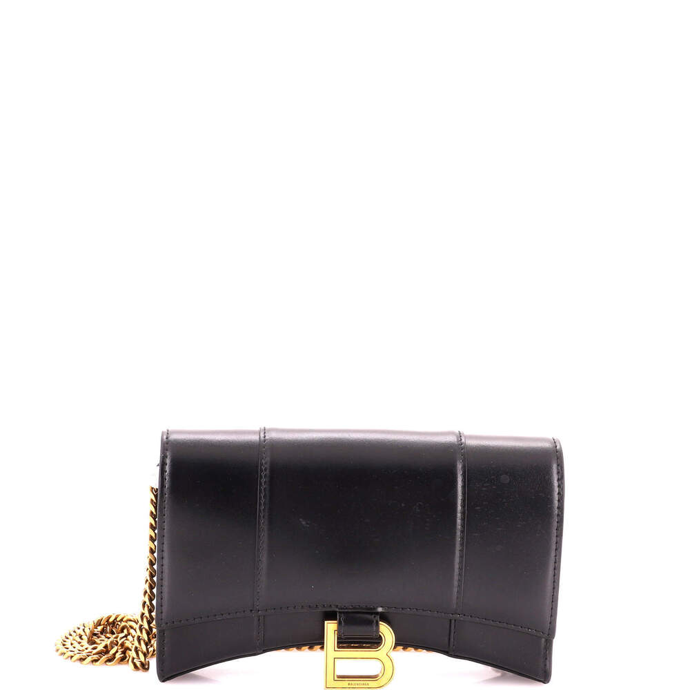 Balenciaga Hourglass Chain Wallet Leather